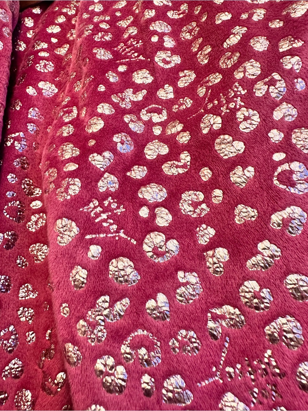 Betsey Johnson Magenta Pink Metallic Heart Pajama Set - Picture 3 of 6